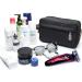 WANDF Small Nylon Toiletry Bag Dopp Kit Shaving Kit - Lightweight Travel Shaving Bag for Men and Women (B-Black) - Buy Online on GoSupps.com