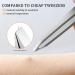 Bezox Straight Mouth Tweezers - 403 Stainless Steel Precision for Eyebrow & Face Hair Removal | High-Quality Ingrown Hair Tweezers in Light Silver - Buy Online on GoSupps.com