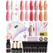 Phoenixy Poly Nail Gel Kit  9 Colors Poly Extension Gel Nail kit with 48W U V LED Nail Lamp Poly Nail Extension Gel Starter Kit with Manicure Tools Gift for Women