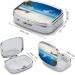 Portable Tropical Sea Print Pill Box - 2 Compartment Decorative Metal Pill Organizer for Travel | Shop Internationally - Buy Online on GoSupps.com