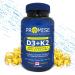 Promise Vitamin D3+K2 MK7 with Organic Coconut Oil 120 Soft gels. Bone Joint and Heart Health Rapid Immune Support- non-GMO- Made In Canada