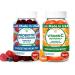 Lunakai USA Made Probiotic & Vitamin C High Potency Gummies Bundle Digestive & Immune System Support Naturally Flavored 60 Non-GMO Gummies Each