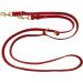 Dogeleine Double Linen Adjustable Dog Leash - 2.80m x 15mm Red for Small & Large Dogs - Fat Leather & Brass - Buy Online on GoSupps.com