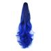 22" (55cm) 140G Long Wavy Claw Ponytail Two Tones Ombre Color Curly Clips in Hair Extensions (Black to Blue)