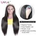 Utrue Headband Wig Human Hair Straight 20 for Black Women - Brazilian Virgin Hair, Machine Made, Natural Black Color - Buy Online on GoSupps.com