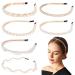 GeoGeoDIY 6 Pieces Pearl Headbands gold Hairbands White Faux Pearl Hair Hoop Bridal Wedding Hair Fashion Hair Accessories for Women and Girls