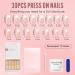 Harvia 30 Pieces Press-On Ballerina French Nails - Coffee & White Artificial Stick-On Nails - Buy Online on GoSupps.com