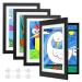 Sleeeleec picture frame children's drawings A4 for approx. 50-150 pictures front opening children art frame for storing & presenting children's drawings/works of art (4 pieces black) black 4 pieces