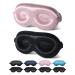 BeeVines 3D Sleep Mask 22 Momme Mulberry Silk Sleeping Eye Masks 2 Pack 3D Weighted Eye Cover for Lash Extensions Night Light Blocking Blindfold Blackout Satin Covers Blindfolds for Men & Women 000 Black & Pink