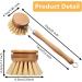 Kitchen Dish Washing Brush Include Natural Bamboo Scrub Cleaning Brush and 3 Replacement Bamboo Brush Heads Natural Dish Brush for Kitchen Room Cleaning Supplies (4 pcs) - Buy Online on GoSupps.com