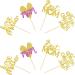 Blumomon 36 Pack Gold Glitter Happy Mother's Day Cupcake Toppers | Mom Cupcake Picks & Decorations | Perfect for Mother's Day Party & Celebrations - Buy Online on GoSupps.com