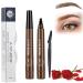 Istorels Brow Pen Istorels Magical Precise Waterproof Brow Pen 4 Tip Microblade Brow Pen Long Lasting Waterproof and Smudge-Proof Natural Eyebrow Makeup (1pcs-DARK BROWN)
