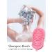 HEETA Silicone Body Scrubber and Shampoo Brush - 2-in-1 Scalp Massager and Exfoliating Brush for Skin and Scalp Care - Gentle Massage Nodes - Lathers Well - Pink - Buy Online on GoSupps.com