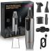 Rechargeable Nose Hair Trimmer for Men 2023 Painless Nose Trimmer Professional Nose Trimmer for Men Dual Edge Blades with IPX7 Waterproof Powerful Motor Easy Cleansing Grey Gold