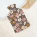 Brown Flower Hot Water Bottle with Plush Cover - Hand Warmer for Adults & Kids | 26.5x15.3cm | International Shipping Available - Buy Online on GoSupps.com
