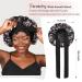 YANIBEST Silk Bonnet for Sleeping - Double Layer Satin Sleep Cap for Curly Natural Hair - Large Black Floral - Buy Online on GoSupps.com