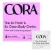 Cora Body Cloths | Cleansing Wipes | Lavender Scent | Individually Wrapped Sachet | All Over Refresh | Intimate Areas | Moisturizing and Hydrating | pH Balance | Soothing Aloe | Packaging May Vary (18 Count) Lavender Sachets (18 Count)