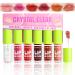 Mini Lip Oil Lip Glaze 6 Colors Fat Lip Oil Drip Hydrating Lip Glow Oil Big Brush Head Moisturizing Lip Gloss Shiny Transparent Tinted Plumping Lip Oil Long Lasting Nourishing