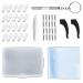 Glasses repair set 10 pairs of silicone glasses nose pads anti -slip with cleaning towels 20 pieces screws glasses holder tweezers for reading glasses sunglasses