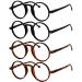 Eyekeper 4-pack oversized round glasses (2 black and 2 tortoisons) for men women vintage reading aid with spring hinges +4.00 2 black 2 tortoise 4.0 x