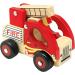 Bino Holzauto Feuerwehr - Wooden Fire Truck Toy for Kids 12 Months+ | Fold-Out Ladder PVC Tires Promotes Hand/Eye Coordination - 17x12x9 cm Red - Buy Online on GoSupps.com
