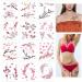 Glaryyears Flower Birds Temporary Tattoos  12 Sheets Cherry Blossoms Fake Realistic Tattoo Sticker for Women Girls  Sexy Leaf Body Art for Seasons
