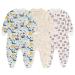 MAMIMAKA Baby Boys Baby Pajamas 9-12 Months Footed-3-dinosaur/Hedgehog/Love Mom&dad