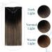 Runature Clip-In Real Hair Extensions Balayage 50cm - 120g Seamless 20 Inch #1B/6/27 - Natural Black to Brown/Blonde for Effortless Volume - Buy Online on GoSupps.com