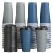 100 Pack 20 oz Paper Coffee Cups, Disposable Coffee Cups with Lids, Drinking Cups for Cold/Hot Coffee, Water, Juice, or Tea. Hot Paper Coffee Cups for Home, Restaurant, Store and Cafe.(Blue and Gray) Blue&Gray-20oz