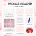 Square False Nails Long 24Pcs Glitter Pink Press on Nails Aurora Pink Fake Nails Acrylic Full Cover Nail Tips with Glue Stick on Nails for Women Girls Nails Art Square Arora - Buy Online on GoSupps.com