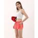 ODODOS Women's High Waisted 2-in-1 Workout Shorts with Pockets - Coral, Large - Buy Online on GoSupps.com
