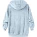 Shop Hanxiulin Oversized Plush Jacket for Women | Warm Lined Fleece Coat in Light Blue | Elegant Hoodies & Quilted Jackets Up to 4XL - Buy Online on GoSupps.com