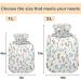 NAANLE 1L Transparent Heat Bottle with Watercolor Flower Branches - Hot Water Bottle for Bed Hands & Feet - Pain Relief & Heat Therapy - Buy Online on GoSupps.com