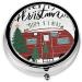 Farmhouse Christmas Mini Round Pill Box - 3 Compartment Travel Organizer for Home & Office | Portable Pill Case - Buy Online on GoSupps.com