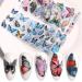Holographic Butterfly Nail Art Foils - 3D Flakes Stickers for Manicure - Laser Colors Gradient Polish - Nail Supplies for Women & Kids (10 Pcs) - Buy Online on GoSupps.com