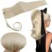 Runature 30cm/12 inch ponytail extension real hair blond 70gram pitch black extensions braid platinum blond #60 Easy fit ponytail hair extension real hair smooth 30 cm 1-braid #60