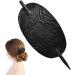 Leather Hair Barrette with Stick | Faux Leather Oval Shape Hair Clips Hair Barrettes Stick Hair Clip Hair Stick Ponytail Hair Pin for Women Long Hair Lvtfco Black - Buy Online on GoSupps.com