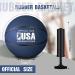 Lenwen Official Size Basketball Set - Size 7 Indoor Outdoor Rubber Ball with Pump for Youth & Adults - Navy Black - Buy Online on GoSupps.com
