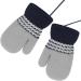 Lovely Infant Toddlers Winter Mittens | Dual Layers Plush Padded Knitted Gloves for Girls & Boys 0-3 Years | Anti-Lost String | Cute Cartoon Design | Grey - Buy Online on GoSupps.com
