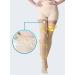 AMZAM Thigh High Sheer Compression Stockings for Women - 15-20 mmHg Graduated Support Socks - Closed Toe with Lace Silicone Band - Ideal for Work Travel & Office - Beige Small - Buy Online on GoSupps.com