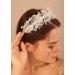 Kercisbeauty Clear Flower Silver Hair Tiara for Women Girls Wedding Bridal Pearl Hair Crown Princess Banquet Hair Accessories - Buy Online on GoSupps.com