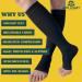 Compression Socks for Men & Women - 20-30mmHg Medical Grade Open Toe Knee High Stockings for Varicose Veins Edema & Leg Cramp Relief - XX-Large - Buy Online on GoSupps.com