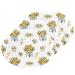 3-Pack Cleaning Kitchen Sponges Oval Yellow Sunflowers Bouquet Kitchen Cellulose Dishwashing Wood Pulp Cotton