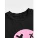 Romwe Men's Graphic Print T Shirt and Shorts Set - Black/Pink, Medium - Buy Online on GoSupps.com