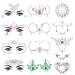 Duufin 12 Sets Rave Jewels Face Body Jewel Stickers Mermaid Face Gems Belly Crystal Tears Gems Temporary Tattoo for Festival Party