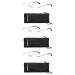 3 Pack Classic Rectangluar Metal Frame Rimless Reading Glasses for Men and Women 3pk Silver 1.5 x