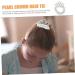 hair accessories elastic hair tie pearl hair scrunchies pearl crown hair scrunchies pearl hair tie with crown pearl beaded hair tie crown hair tie child alloy plastic rubber band - Buy Online on GoSupps.com