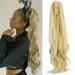 FXYTK Claw on Ponytail Clip in Ponytail Hair Extensions Hair Piece Clip on Pony Tail Hair Extension Claw Jaw Ponytail Extensions 18" Curly Bleach Blonde 18 Inch-Curly Bleach Blonde-18" Curly