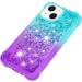 Shop Tivenfezk Nadoli Glitter Drive Sand Shell Case for iPhone 15 Plus | Shockproof Gradient Waterfall Design | Transparent Bumper & Liquid Cover in Blue Violet - Buy Online on GoSupps.com