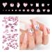 Saviland Nail Rhinestones K9: 355 Crystal Pink Nail Rhinestones 12 Styles Nail Accessories Heart Flat Round Glitter Shine Nail Diamonds for Jewelry Nail Art DIY Home Pro Shop 02 Pink